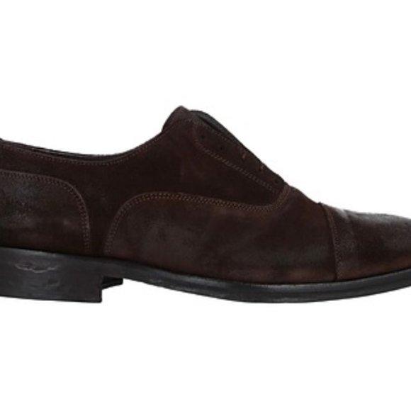 NIB Daniele Alessandrini Grey Made In Italy 🇮🇹 Sz 44 brown suede shoes